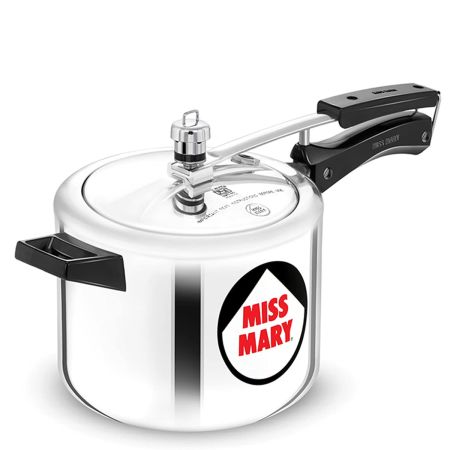 Hawkins Aluminium 4 Litre Miss Mary Pressure Cooker, Inner Lid Cooker, Silver (Mm40)