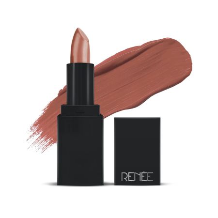 RENEE Creme Mini Lipstick Mood For Nude 1.65gm| Long Lasting Creamy Finish| Enriched with Jojoba Oil, Keeps Lips Hydrated & Nourished| Travel Friendly