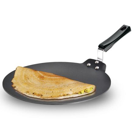 Hawkins Futura 30 cm Dosa Tava, Non Stick Dosa Tawa, Flat Dosa Tawa, Black (NDT30)