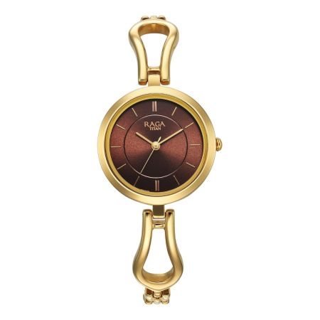 Titan Raga Champagne Dial Watch for Women-2727YM01/NT2727YM01