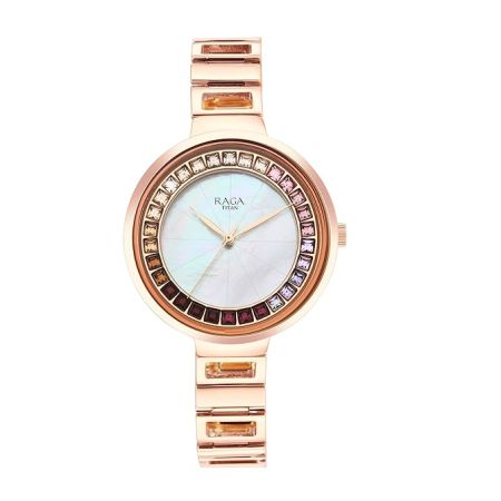 Titan Raga Love All Mother of Pearl Dial Women Watch with Metal Strap-NS95150WM01/NT95150WM01