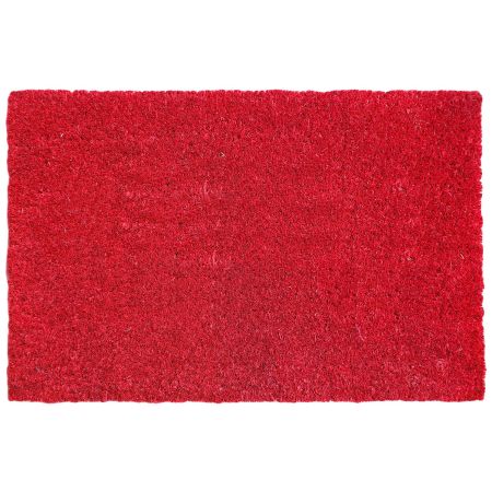 Onlymat Natural Coir Anti-Slip Rectangular Entryway Doormat, PVC Backing for Outdoor Entrance, Home, Floor, Door, Hall, Drawing Room, Living Room (Red, 60 x 40 cm)
