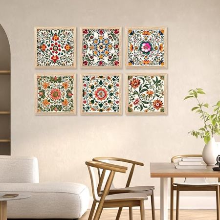 kotart Premium Digital Madhubani Art Paintings with Frame for Home Decor - Traditional Indian Painting for Wall Decoration (10x10 inch, Painting 2)