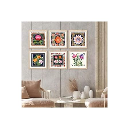 kotart Premium Digital Madhubani Art Paintings with Frame for Home Decor - Traditional Indian Painting for Wall Decoration (10x10 inch, Painting 4)