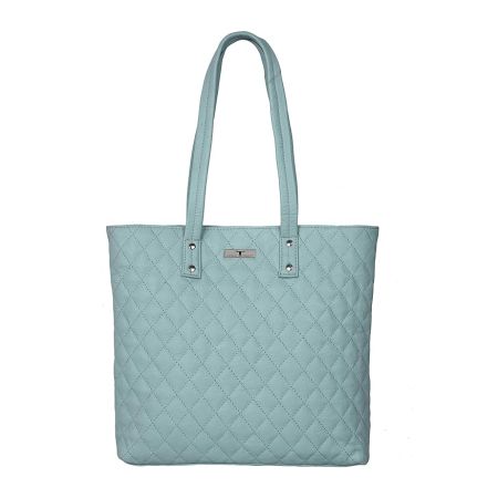URBAN FOREST Nancy Pastel Blue Quilted Leather Handbag for Women