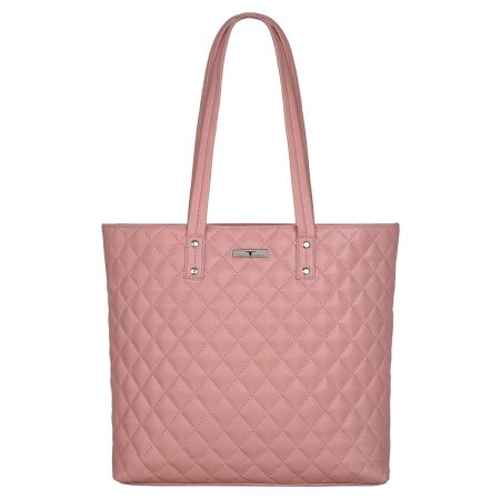 URBAN FOREST Nancy Pastel Pink Quilted Leather Handbag for Women