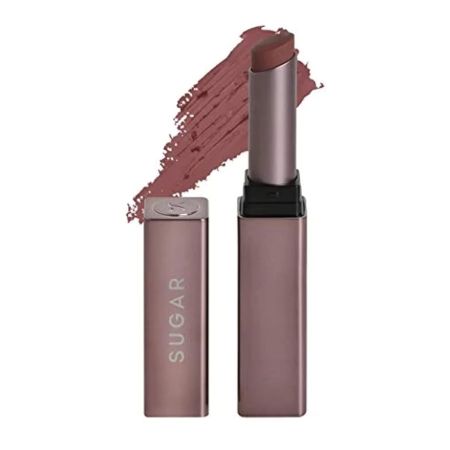 SUGAR Cosmetics Mettle Satin Lipstick | Highly Pigmented & Silky Matte Finish | Creamy Texture | Mango Butter Infused | 2.2 gm - 10 Diana (Peachy Pink)