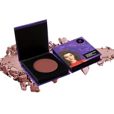 SUGAR Cosmetics Contour De Force Mini Blush for Face | Face Blusher for Face Makeup | Smooth Texture | Matte & Blendable | Paraben & Cruelty Free | 4gm | Mauve Marvel (Plum Blush