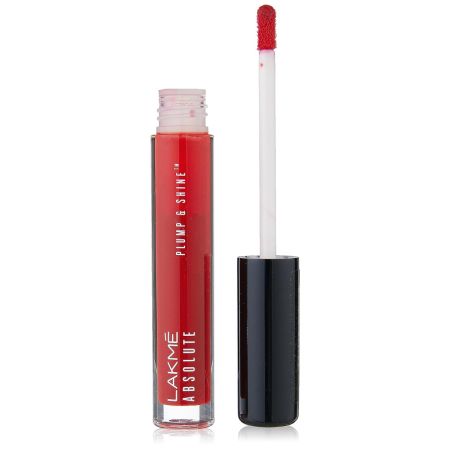 Lakme Absolute Plump & Shine Lip Gloss, Red Shine, 3 g