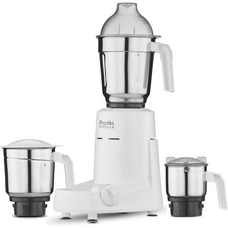 Preethi Popular MG 142 750 Watt Mixer Grinder with 3 Jars - White 