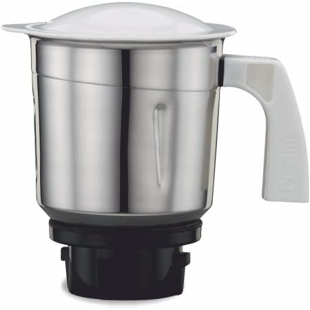 Preethi Medium Mixer Jar for Eco Twin, Eco Plus, Nitro and Blue Leaf, 1-Liter, Silver