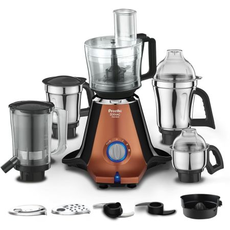 Preethi Zodiac Stardust Mixer Grinder 5 Jars 750 Watt Black/Copper MG 265