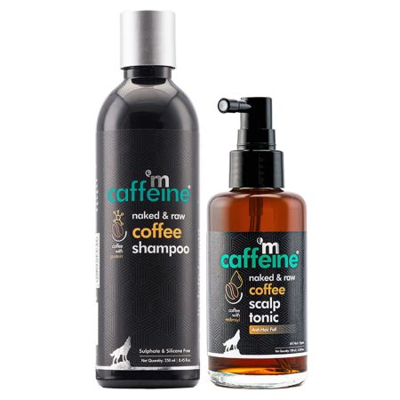 mCaffeine Coffee Hair Boost & Hair Fall Control Kit | Shampoo & Scalp Tonic with Pro-vitamin B5 & Proteins | Sulphate, Paraben & Mineral Oil Free | For Men & Women