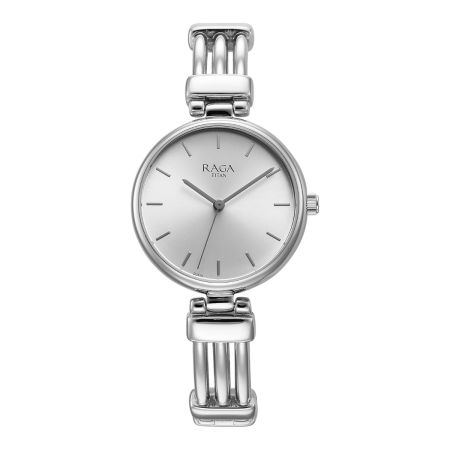 Titan Raga Showstopper Quartz Analog Silver Dial Metal Strap Watch for Women-95263SM01/NT95263SM01