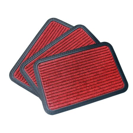 Onlymat ONLY MAT All Purpose Mat, 4 Seasons Mat - 24"x16", Red & Black, Pack of 2