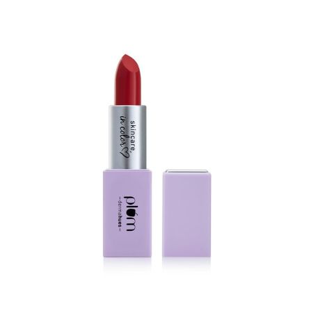 Plum Velvet Haze Matte Lipstick with SPF 30 | Powder Matte Finish | Highly Pigmented | With Ceramides | 08 Retro Ruby