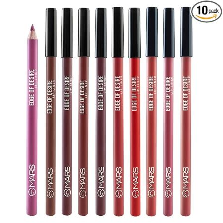 MARS Matte Lip Liner Set of 10 | One Swipe Smooth Application | Long Lasting & Travel Friendly Lip Pencil | Multicolor | Set-A (1.4g x 10)