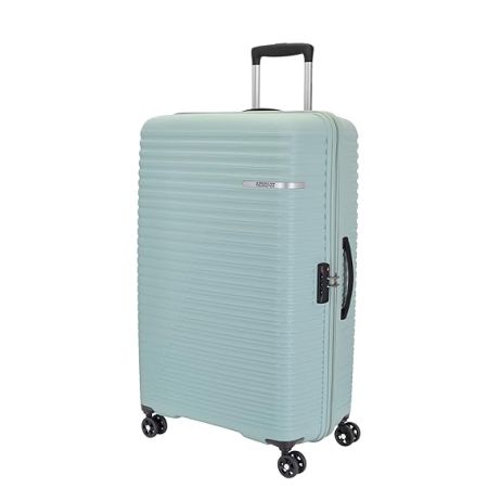 American Tourister Liftoff 79 Cms Large Check-in Polypropylene Hard Sided Double Spinner 4 Wheel Luggage/Trolley Bag/Suitcase (Seafoam Blue)