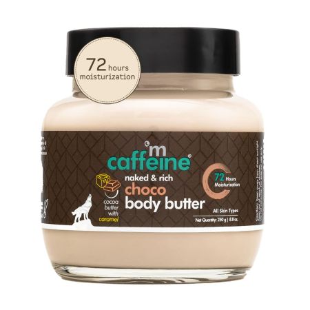 mCaffeine Body Butter for Dry Skin for Women & Men (250gm) | Shea Butter Moisturizer with Cocoa Butter & Caffeine | Body Cream for 72Hrs Moisturization | Non-Sticky for All Skin Types