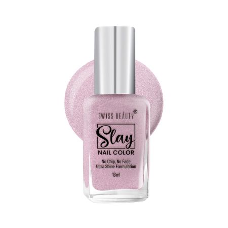 Swiss Beauty Slay Nail Color | Glossy Finish, Long Lasting Nail Paint| Chip resistant, Quick drying Nail Polish | Shade- Sheer Elegance, 25Ml