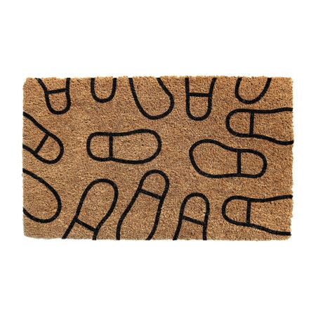 Onlymat Brown Black NatuOnlymat Brown Black Natural Coir Doormat, Shoe Design, Main Door, Bedroom, Entrance, Kitchen, Home, Main Door, Entryway, Shop, Office, Covered Outdoor, Bedroom, Floor with Hard, Thick Material & PVC ( 75 x 45 x 1.5 cm)