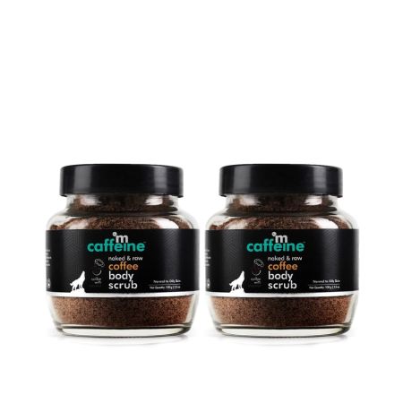 mCaffeine Exfoliating Coffee Body Scrub for Tan Removal & Soft-Smooth Skin | For Women & Men | De-Tan Bathing Scrub with Coconut Oil, Removes Dirt & Dead Skin - Combo Saver Pack of 2 (200gm)
