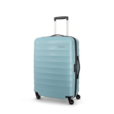 American Tourister Barcelona 69 cms Medium Hardside Check-in Suitcase with a Multi-Stage Telescopic Trolly & Pack Smart Interiors - Powder Blue