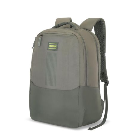 American Tourister New Bounce Style 01, 27L Volume College Backpack with Front Organizer and Spacious Interiors for Men & Women - Beige