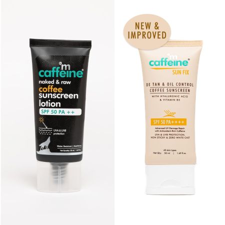 mCaffeine Matte Sunscreen SPF 50 for Men & Women | Lightweight, Water Resistant, Zero White Cast | Sun Protect, Prevents Tan & Repairs UV Damage - 50ml