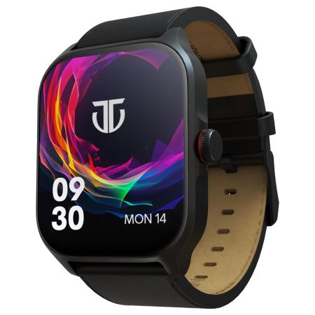 Titan Zeal Premium Fashion Smartwatch|1.85" AMOLED Display with AOD|390*450 Pixel Resolution|Functional Crown|SingleSync BT Calling|Advanced Chipset|100+ Sports Modes & Watchfaces IP68 (Leather Strap)