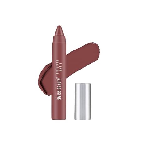 Swiss Beauty Stain Matte Lipstick | Long Lasting, Hydrating & Lightweight Lipstick | Magic Maroon, 3.4gm|