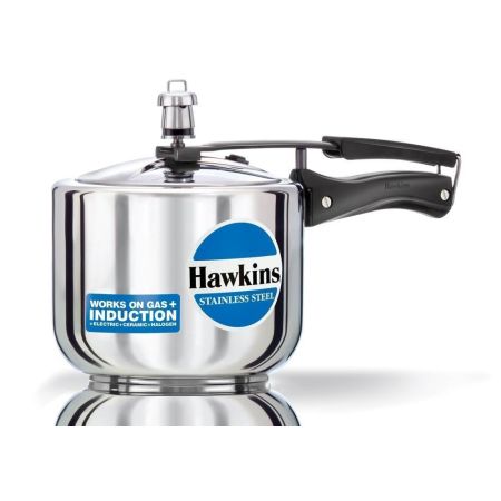 Hawkins Stainless Steel Induction Compatible Inner Lid Pressure Cooker (Tall), 3 Litre, Silver (Hss3T), 3 Liter