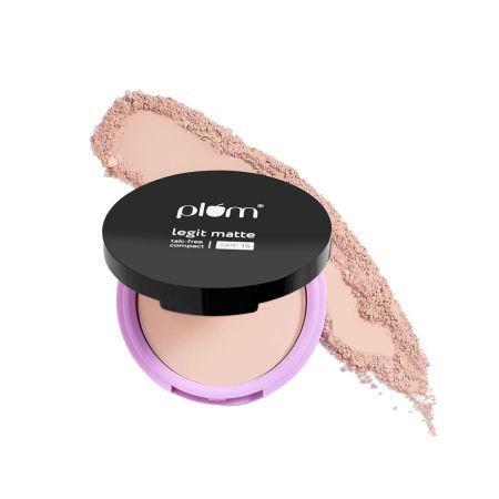 Plum Legit Matte Talc-Free Compact With SPF15 | Lightweight | Even Coverage | 100% Vegan & Cruelty Free | Pinched Blush - 115P (Light, Cool Undertone)