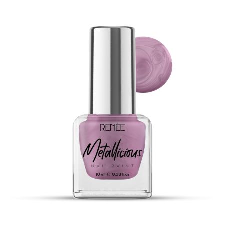 RENEE Metallicious Nail Paint- Tea Rose 10ml | Quick Drying, Metallic Finish, Long Lasting, Chip resisting Formula with High Shine & Full Coverage | Acetone & Paraben Free