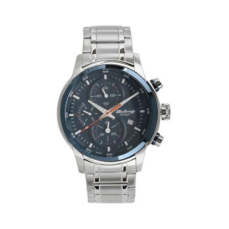 Titan Octane Chronograph Blue Dial Stainless Steel Strap Watch for Men-NS90086KM01/NT90086KM01