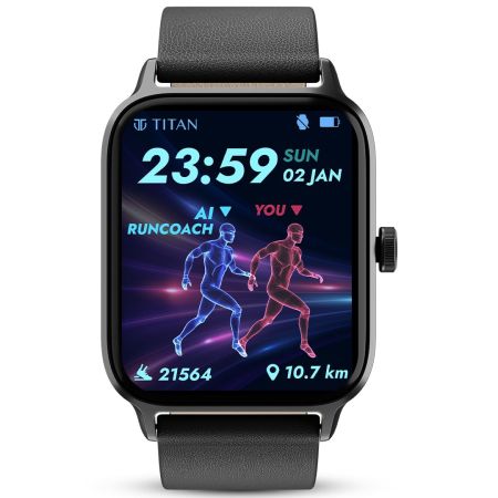 Titan Traveller with 1.78" Superior AMOLED Display|India's First FitVerse Smartwatch|Built-in GPS|SingleSync BT Calling|Built-in Alexa|Music Storage with TWS Connect|Body Energy Count,Deep Blue