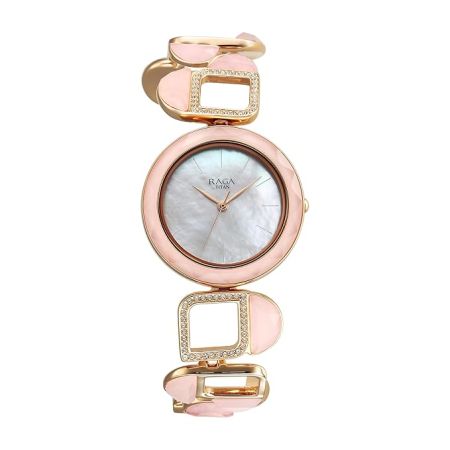 Titan Women Metal Raga New You Phase 2 Analog Watch - 95196Wm01, Band Color-Rose Gold,Dial Color-Silver
