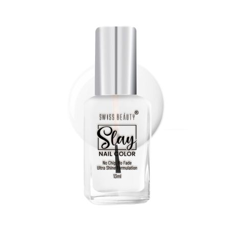 Swiss Beauty Slay Nail Color | Glossy Finish, Long Lasting Nail Paint| Chip resistant, Quick drying Nail Polish | Shade- Drizzle, 25Ml