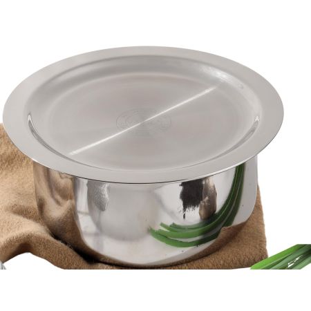 Vinod Platinum Triply Stainless Steel Tope with Stainless Steel Lid 3.5 litres Capacity (20 cm Diameter) - Silver (Induction and Gas Stove Friendly), 5 Years Warranty