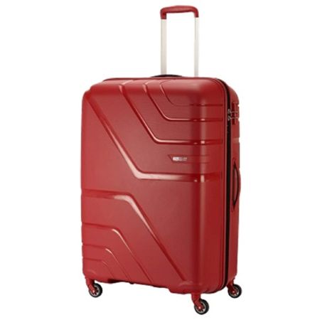 American Tourister Upland Spinner 79 Cms Polypropylene 4 Wheel Hardsided Large Check-In Luggage|Suitcase|Trolley Bag, Formula Red