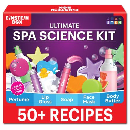 Einstein Box Ultimate Spa Science Kit for for Boys & Girls Aged 6-8-12-14| Birthday Gift Ideas, Lip Gloss Making kit | STEM Projects for 6,7,8,9,10,11,12,13,14 Year Olds | Gift Ideas for Girls |