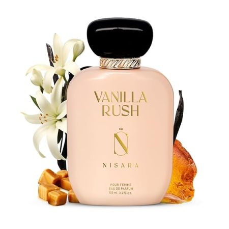 Nisara Vanilla Rush Perfume for Women 100ml | Girl Long Lasting Eau De Parfum | Ambery-Vanilla Fragrance | With Orchid, White Floral, Amber, Musk Wood, Patchouli & Vanilla Notes | EDP Scent for Women | Premium Perfume I