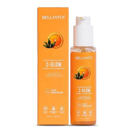 Bella Vita Organic Vitamin C-Glow Natural Face Wash with Honey, Aloe and Sandalwood, Oil Control, Acne Removal and Glowing Skin for Men and Women - 100 ml