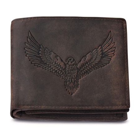 URBAN FOREST Zeus Vintage Brown Leather Bi-Fold Wallet for Men, 6 Card Slot