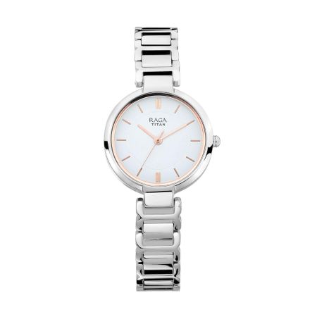 Titan Raga Viva White Dial Analog Metal Strap watch for Women-NS2608SM01/NT2608SM01