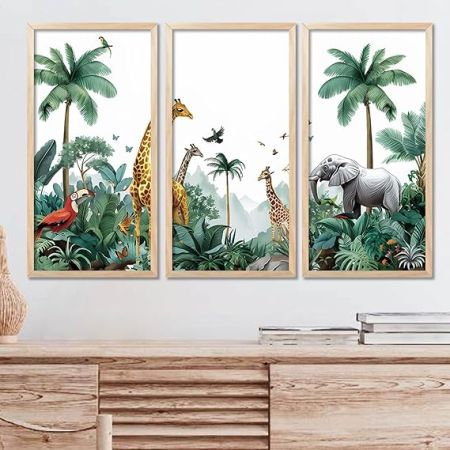 Kotart - Pichwai Painting for wall Decoration |Traditional Indian Art Wall Décor Paintings | Traditional Indian Art Pichwai Wall Décor Paintings For Home Décor Living Room Bedroom set of 3 (10X19 INCH, G)