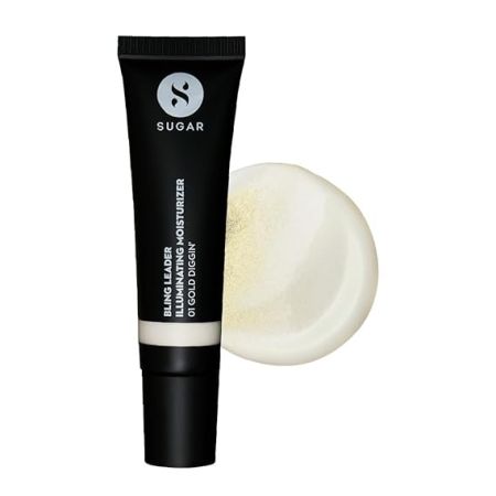 SUGAR Cosmetics Bling Leader | Illuminating Moisturizer | Strobe Cream - 01 Gold Diggin' (Warm Gold Highlighter with Pearl Finish)