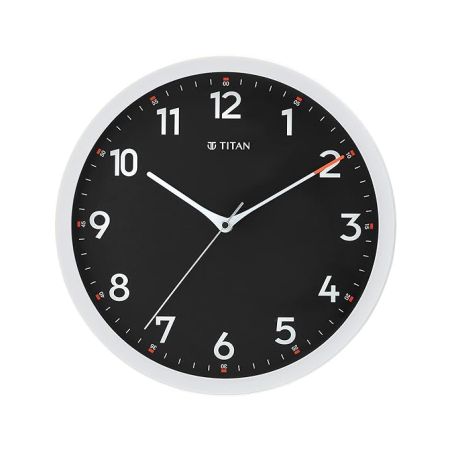 Titan Plastic Contemporary Analog Wall Clock with Silent Sweep Technology, 30 Cmx30 Cm (Medium) (White)