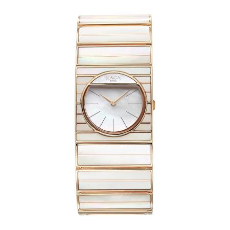 Titan Raga Power Pearls Quartz Analog Mother of Pearl Dial and Strap Watch for Women-NS95234WM01F/NT95234WM01F